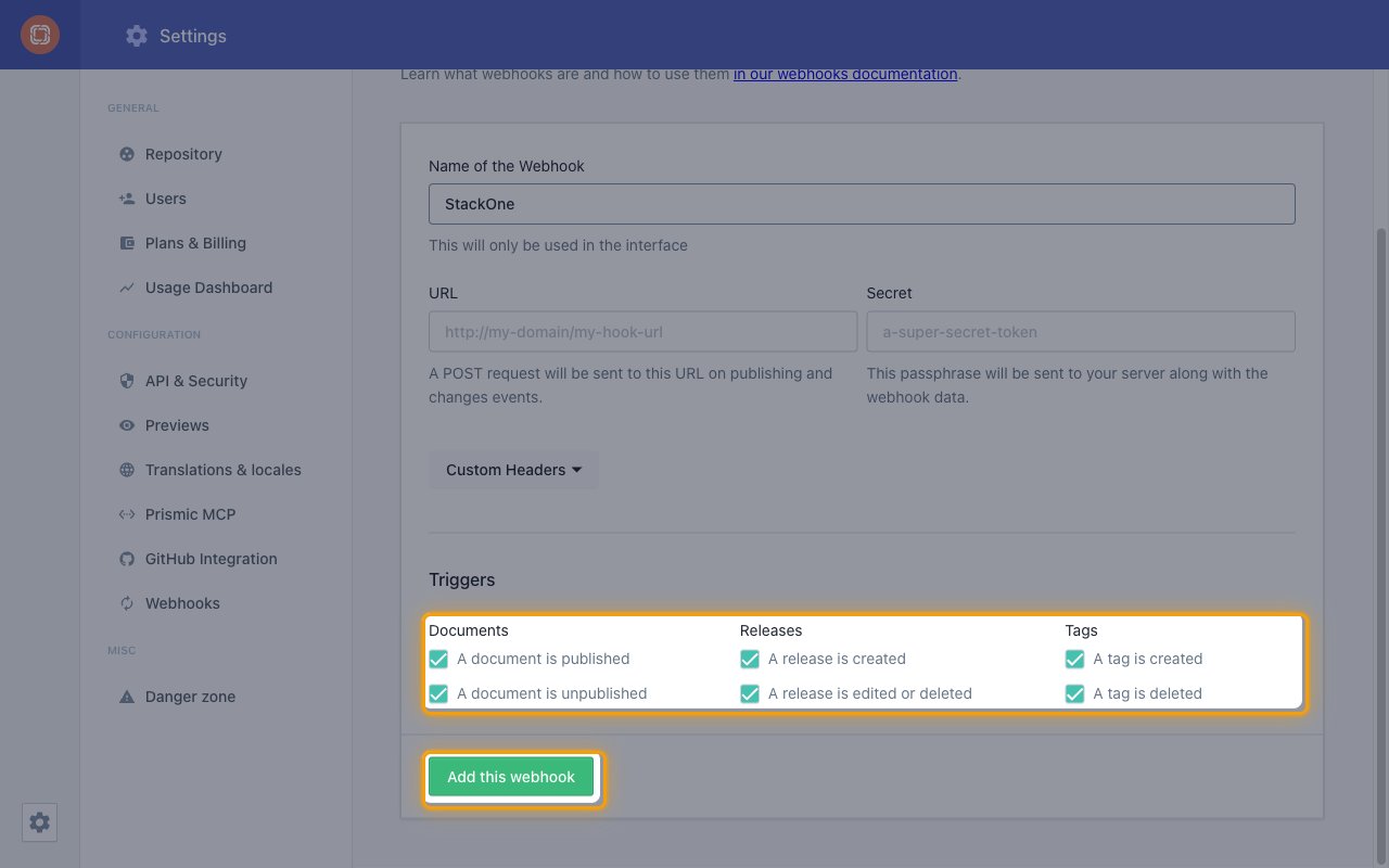 Triggers section with all six trigger checkboxes selected and the Add this webhook button highlighted