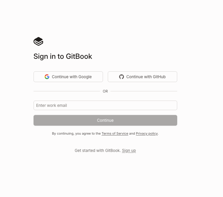 GitBook sign-in page