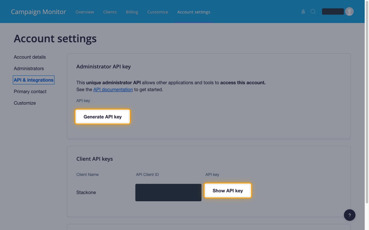 The API and integrations page with the Generate API key button and the Show API key button highlighted