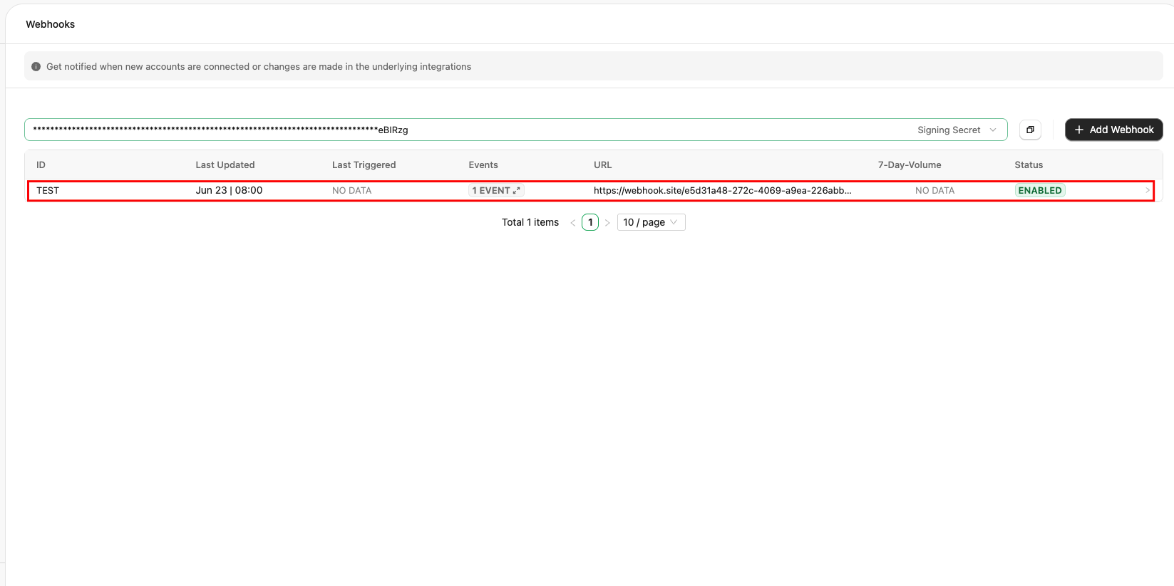 Select Webhook