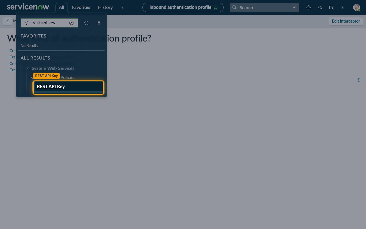 All menu filtered to show the REST API Key module