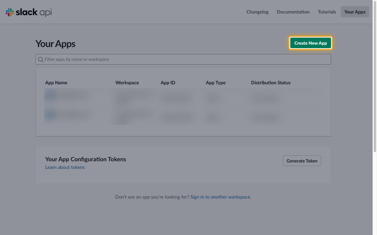 The Your Apps page with the Create New App button highlighted