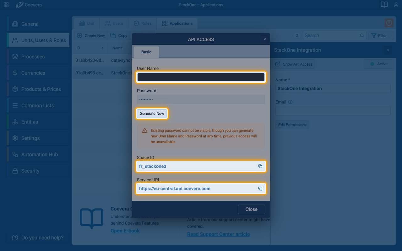 The API Access dialog showing the Generate New button and the warning that an existing password cannot be shown