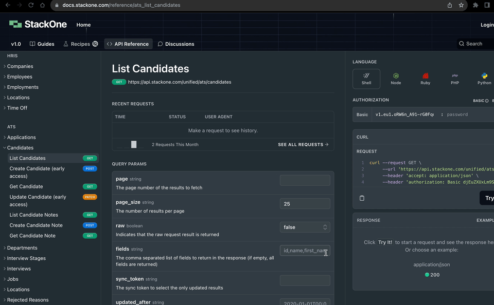TeamTailor sort filter parameter
