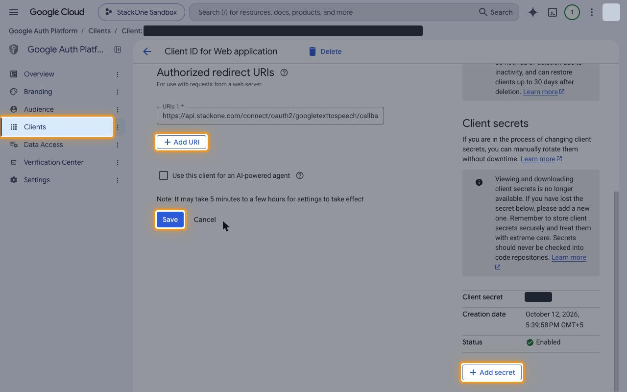Use an existing OAuth client