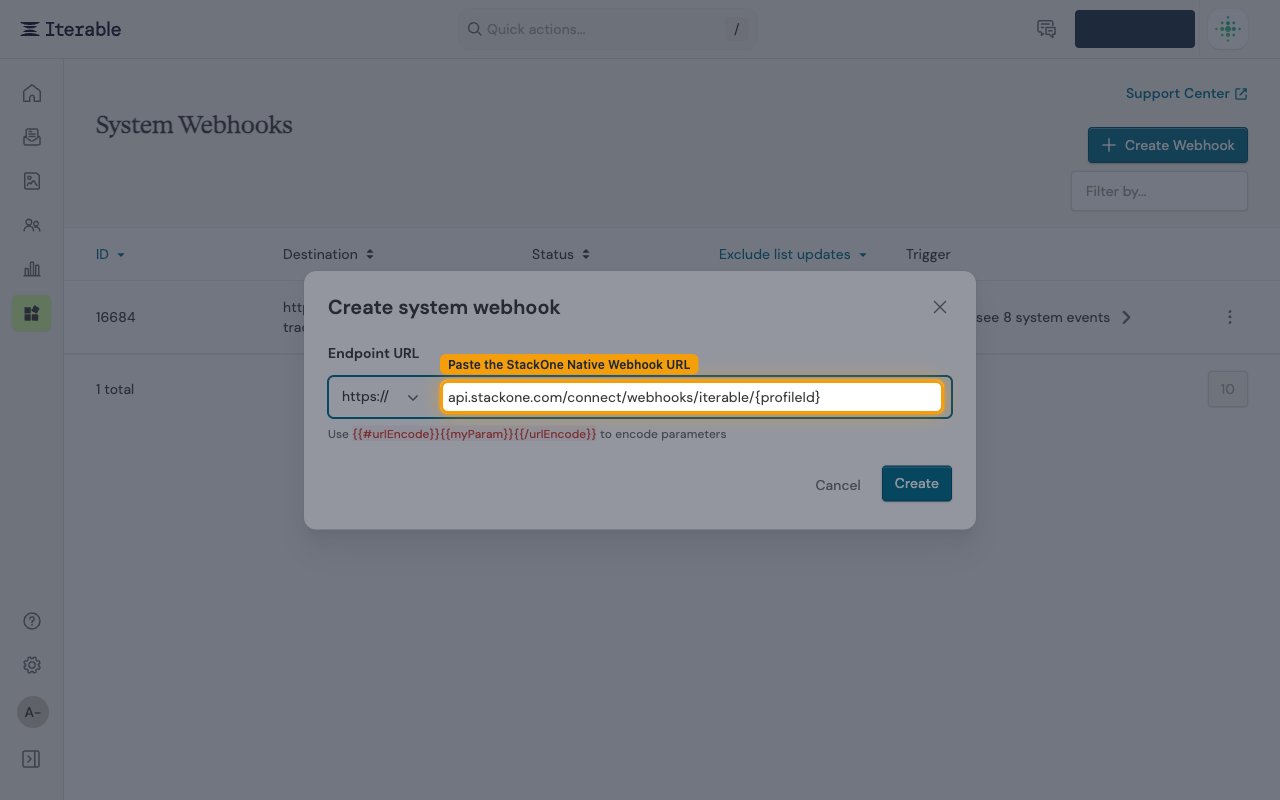 The Create system webhook dialog with the Endpoint URL field highlighted