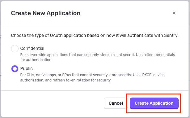 Create a new OAuth application