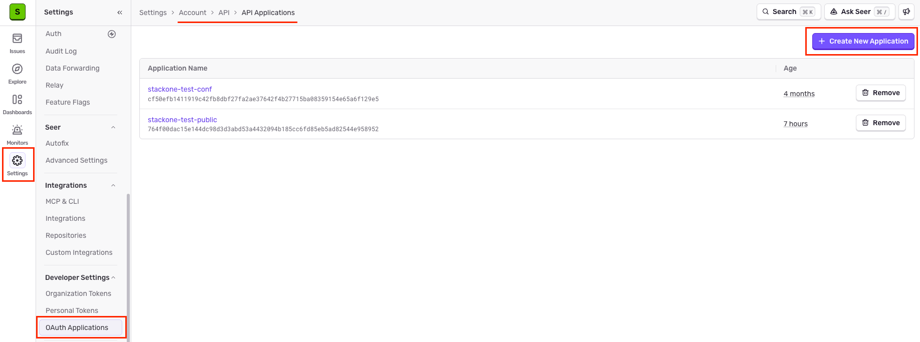 Go to OAuth Applications