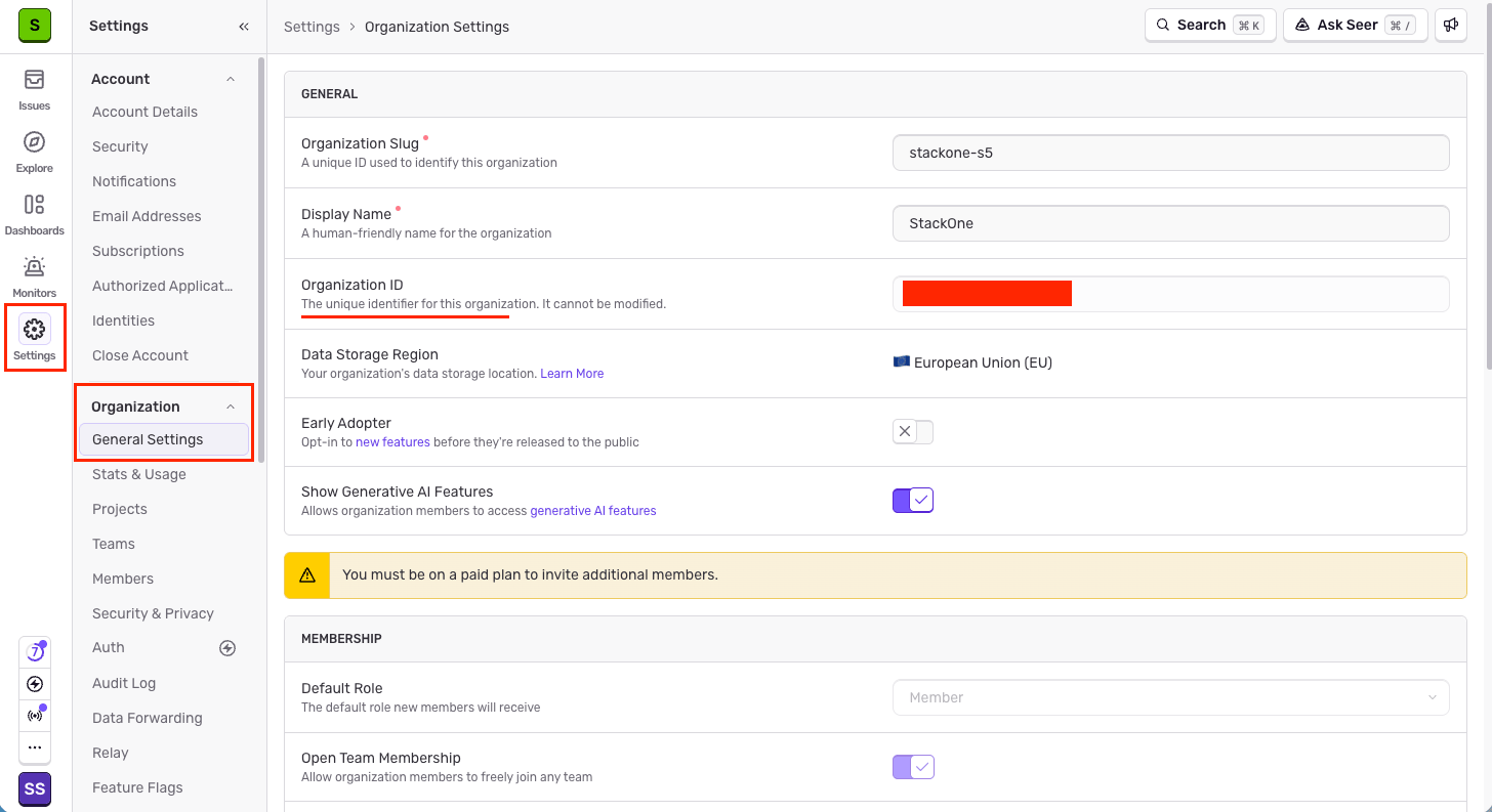 Find your Organization ID