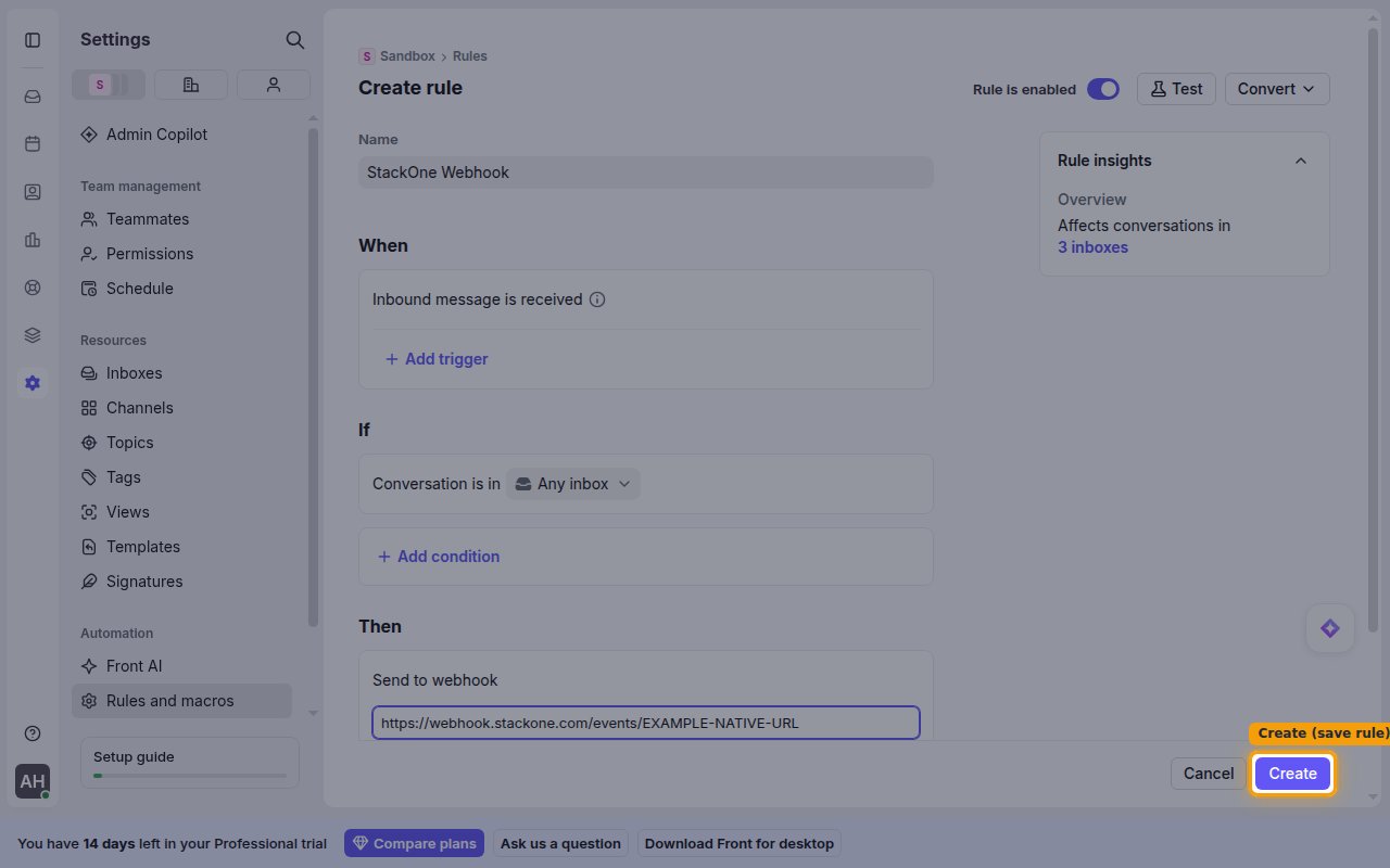 The completed rule with the Create button highlighted