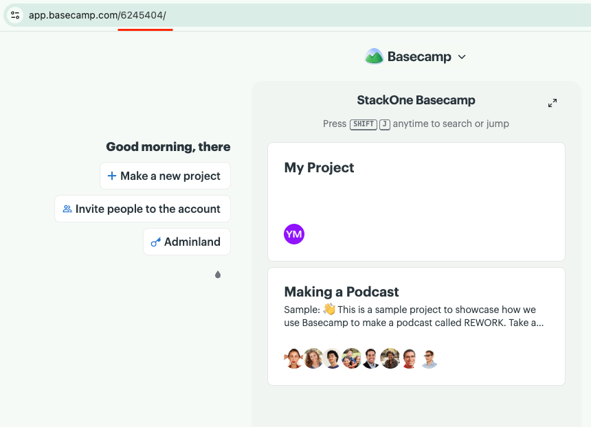 Basecamp Account ID in Browser URL
