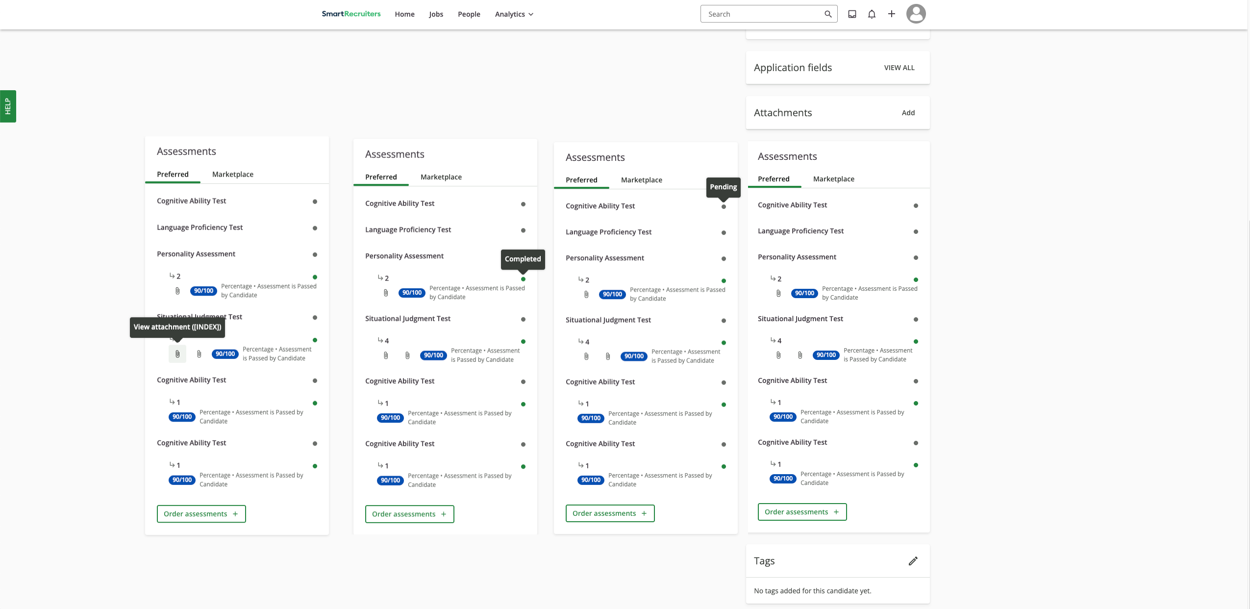 Assessment Status Tracking
