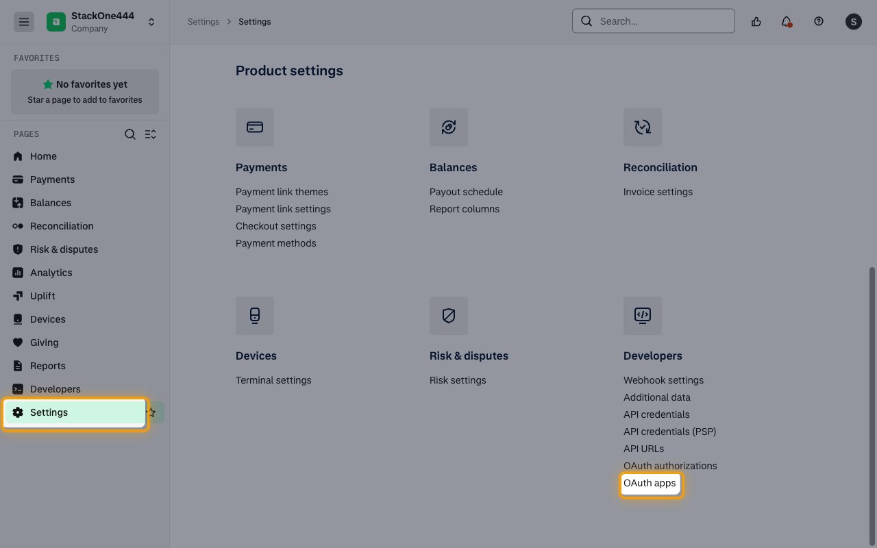 The Settings page with Settings in the sidebar and OAuth apps under Developers highlighted