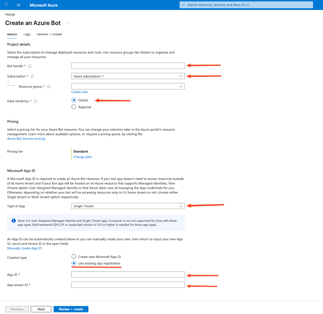 Create Azure Bot