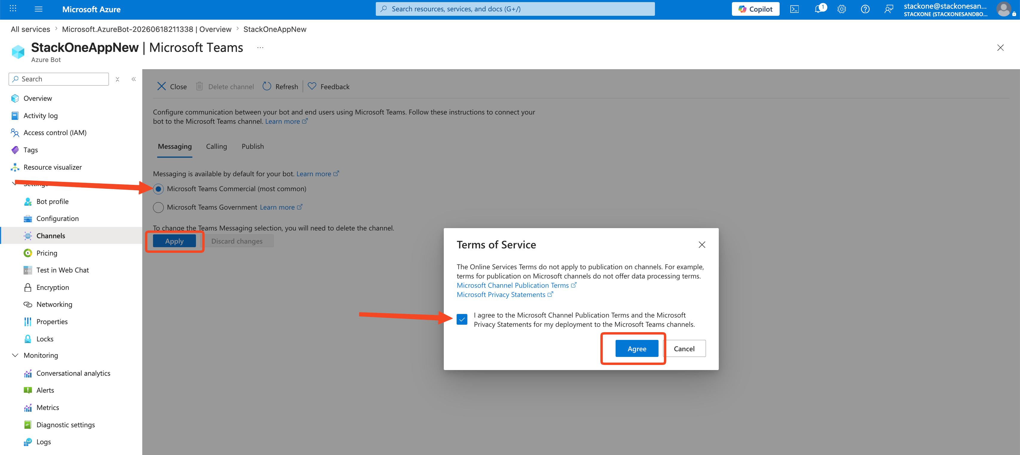 Configure Teams Channel