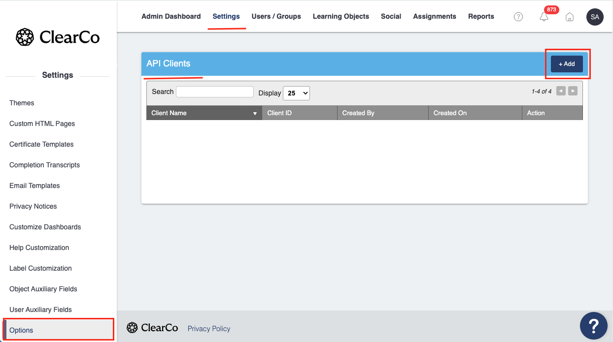Brainier LMS API Client Add