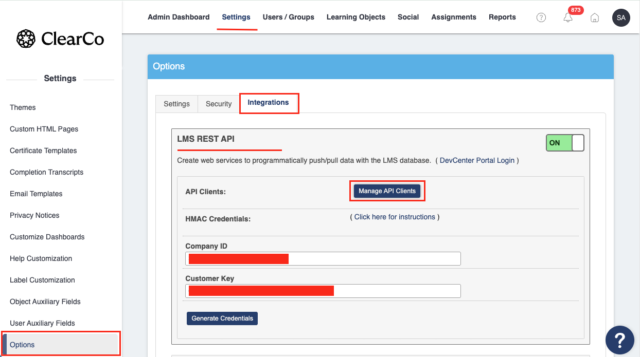 Brainier LMS API Client Management