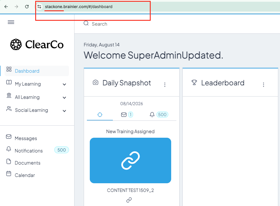 Brainier LMS Subdomain