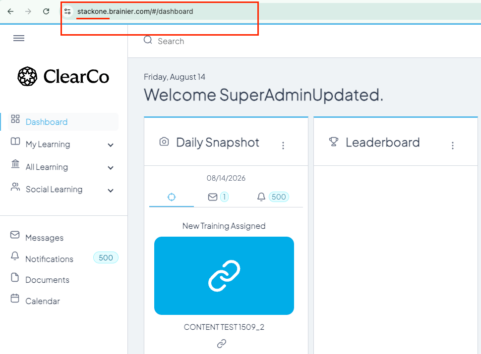 Brainier LMS Subdomain