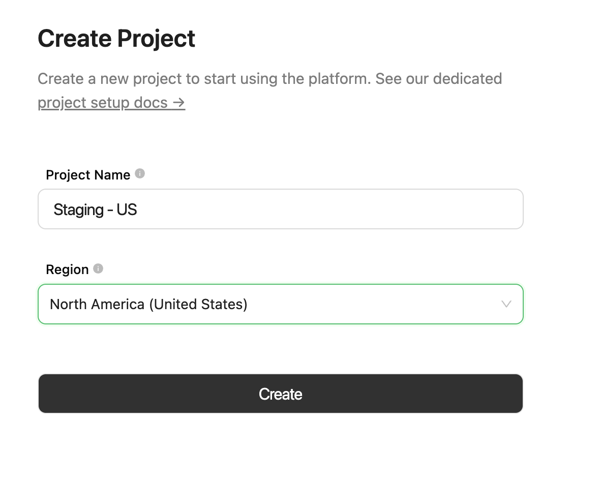 Create your first project