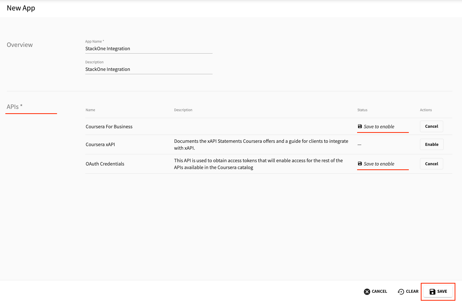 Registering a New App in Coursera Developer Portal