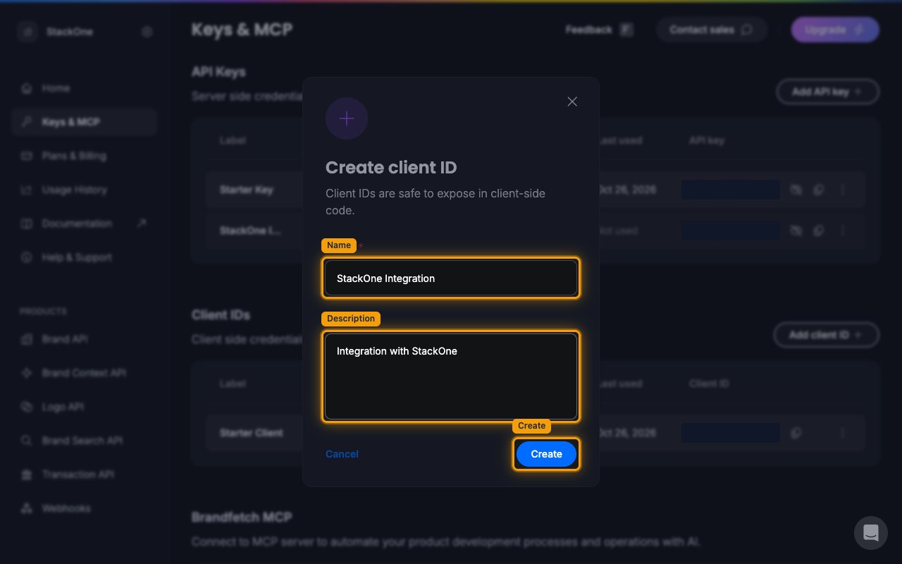 The Create client ID dialog with the Name field, Description field and Create button highlighted