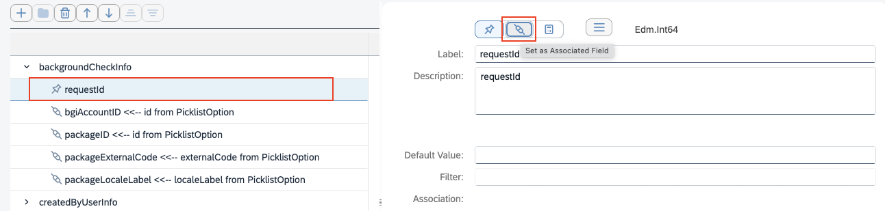 Open Modal to select association
