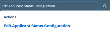 Navigate to Applicant Status Configuration