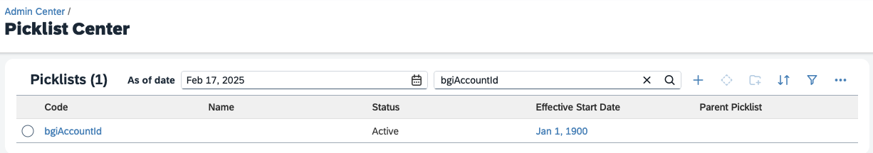Search for bgiAccountId