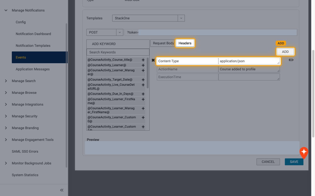 Headers tab with the ADD button and the Content-Type application/json header highlighted