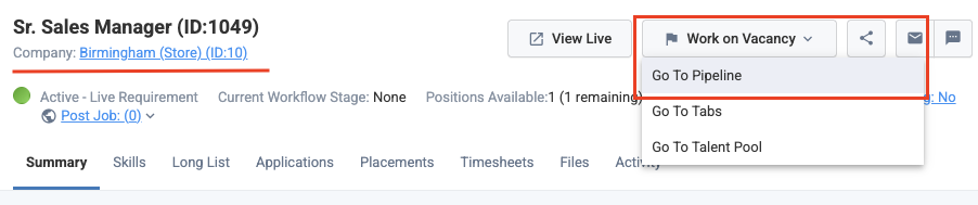 Eploy integration stage in talent pipeline