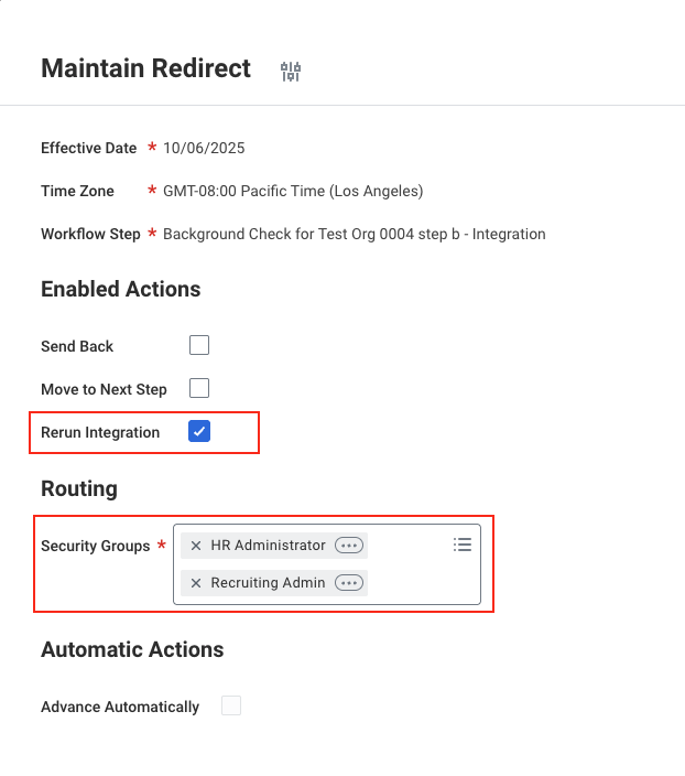 Maintain Redirect Page