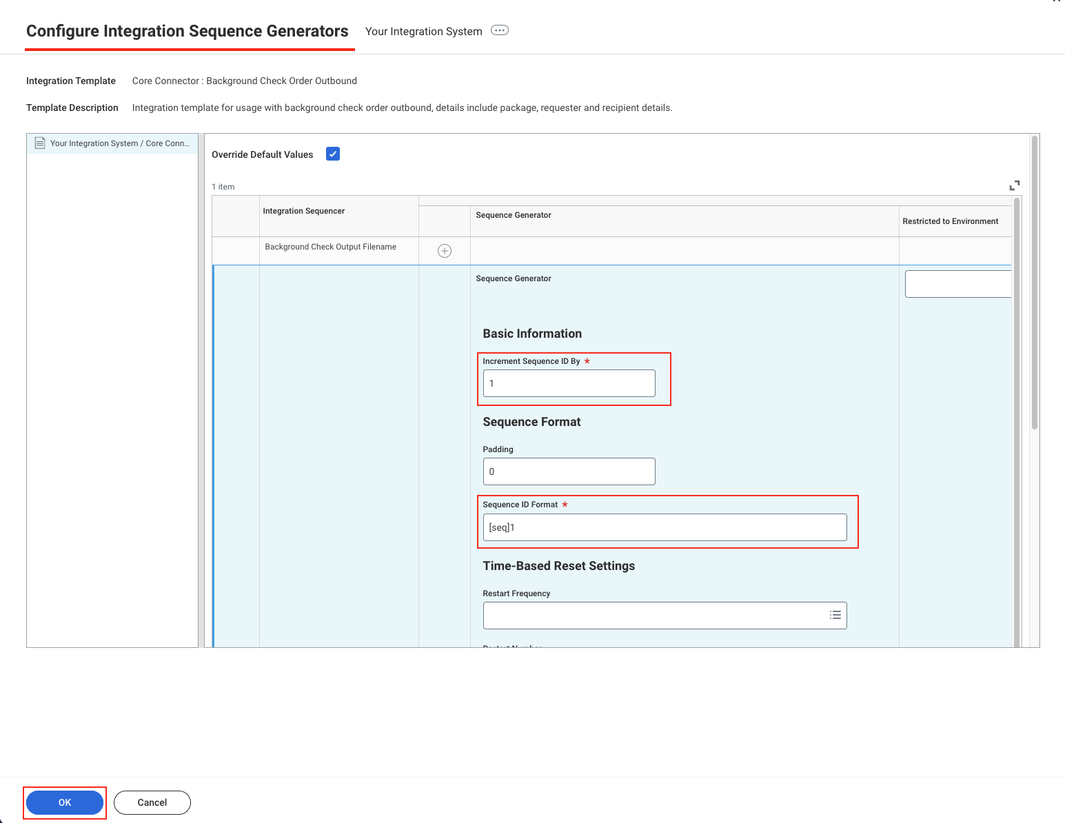 Add Integration Sequence Generator