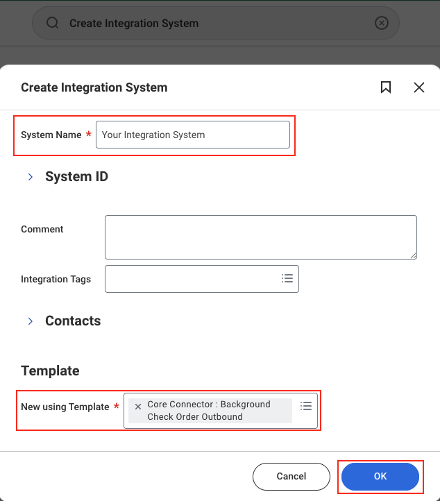 Create Integration System