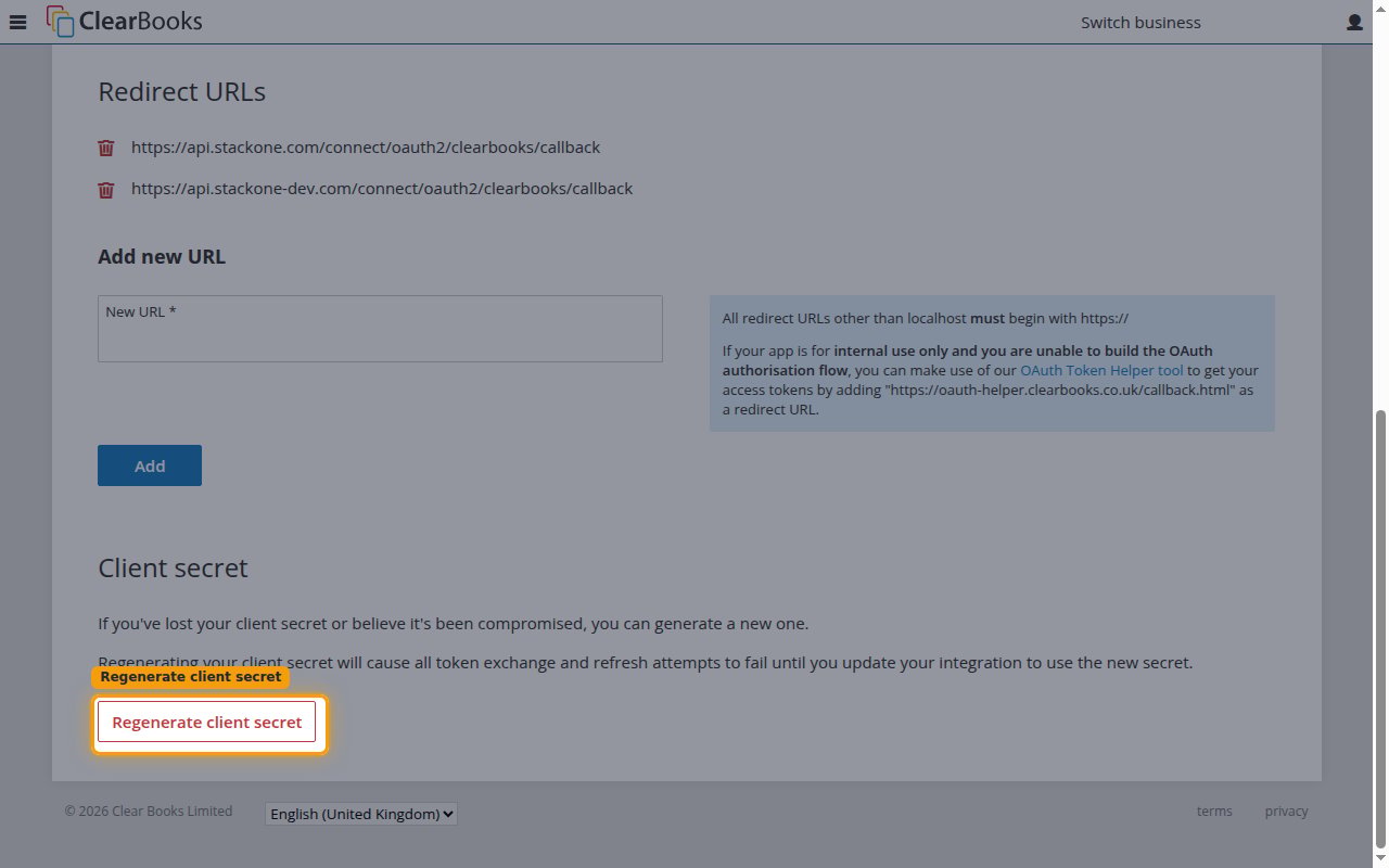 The Client secret section of the Manage app page with Regenerate client secret highlighted