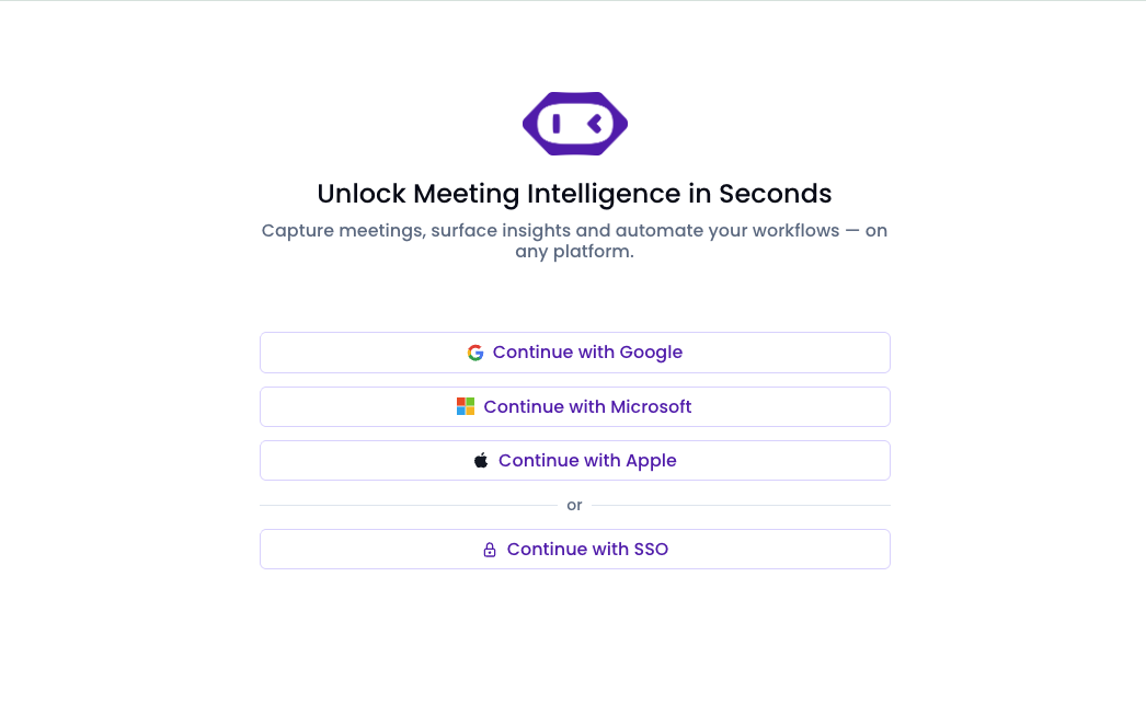 MeetGeek sign-in page