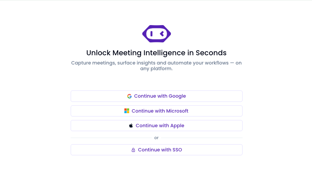 MeetGeek sign-in page