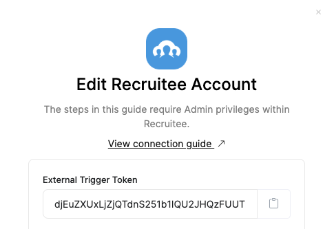 Recruitee User view of External-trigger