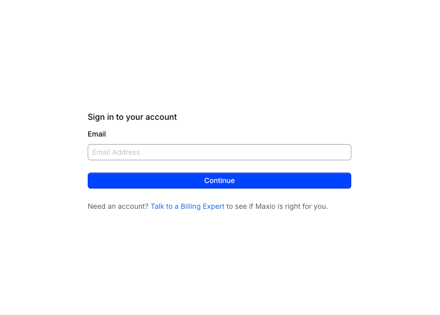 Chargify (Maxio) sign-in page