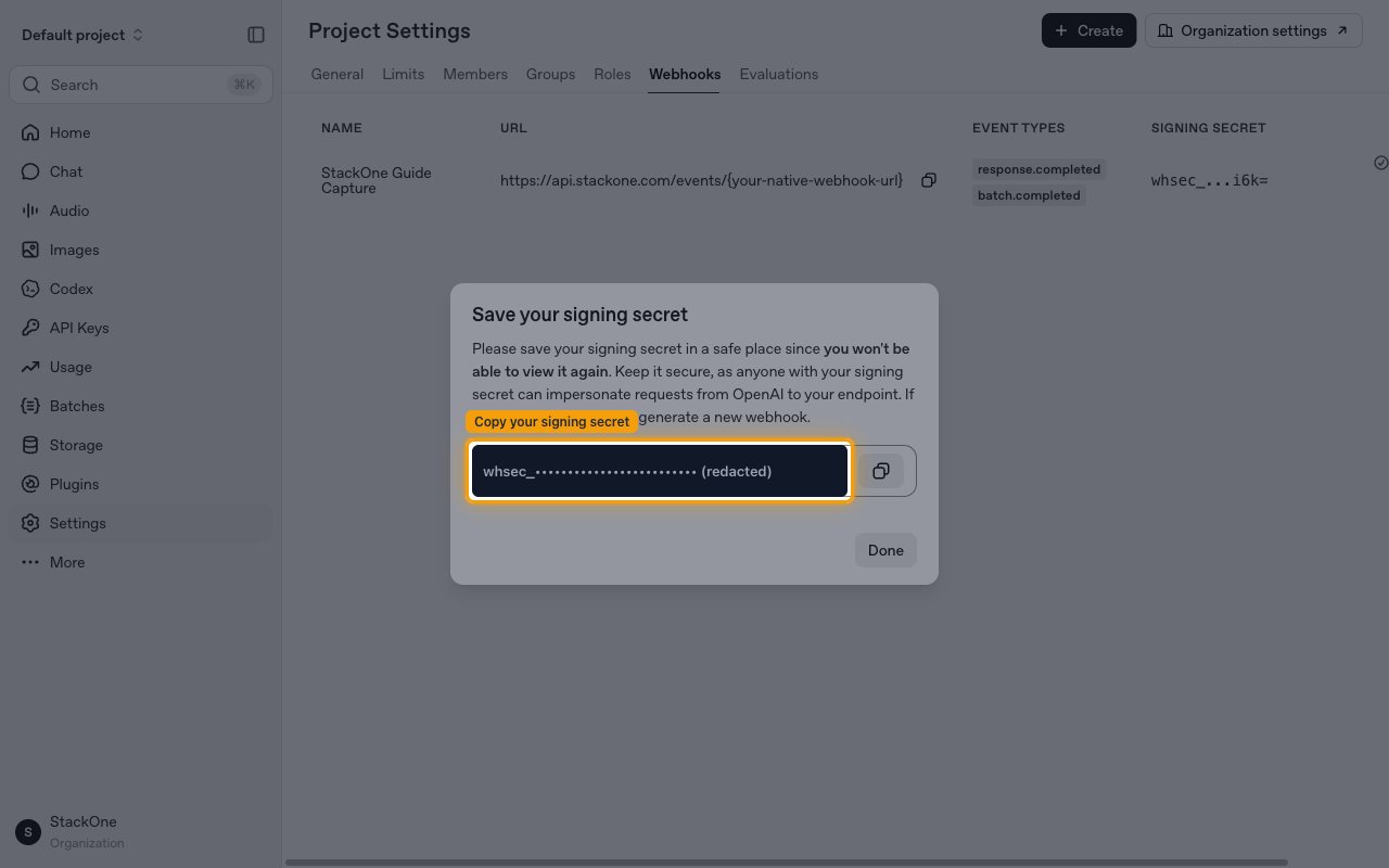 The Save your signing secret dialog with the secret value redacted
