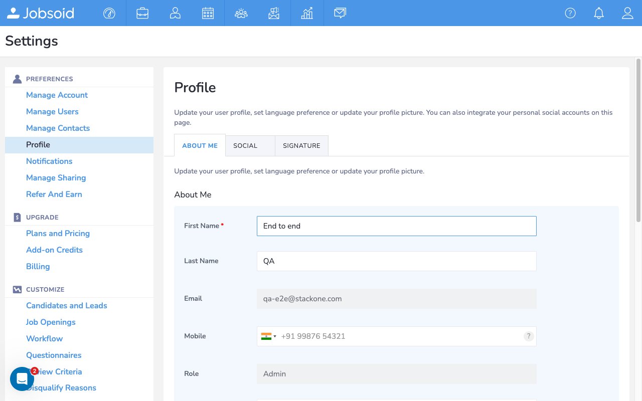 Settings sidebar showing Careers Portal under the Tools section