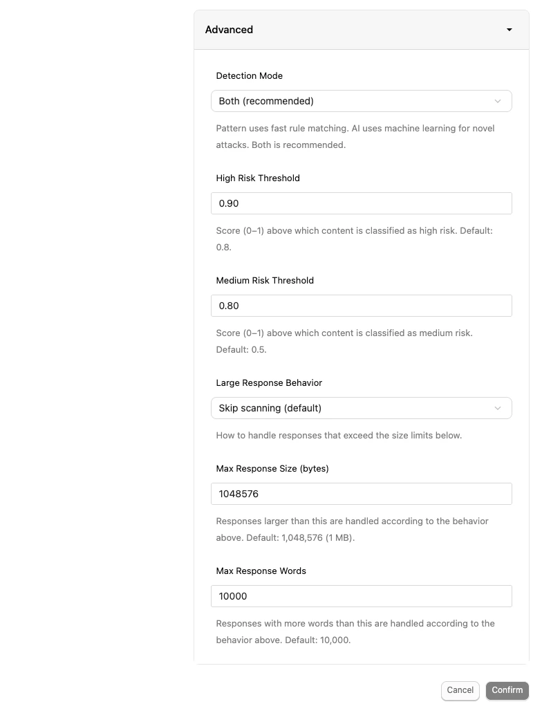 Defender Advanced Settings