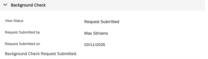 Background Check Request portlet