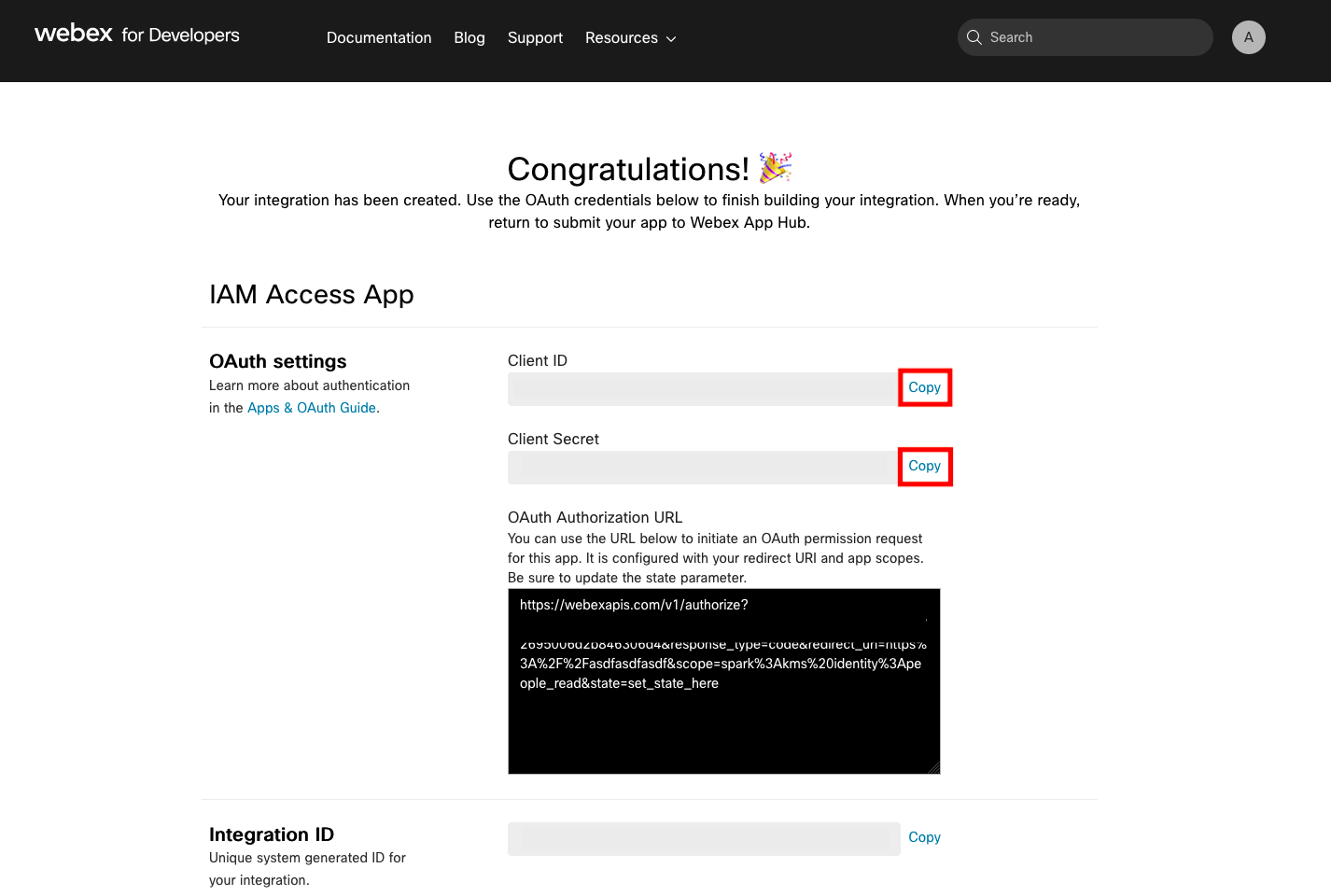 Client ID and Client Secret