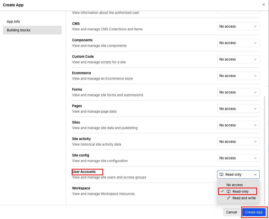 Select Application Scopes