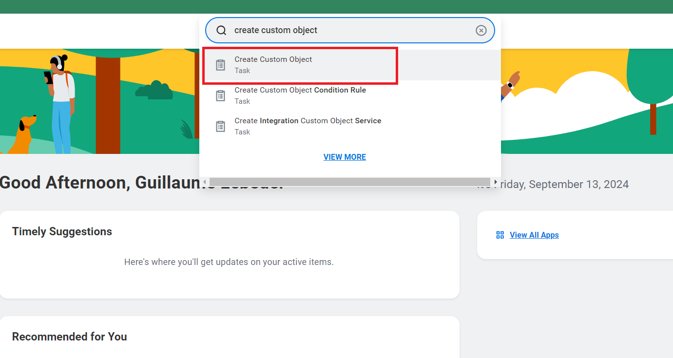 Search Create Custom Object
