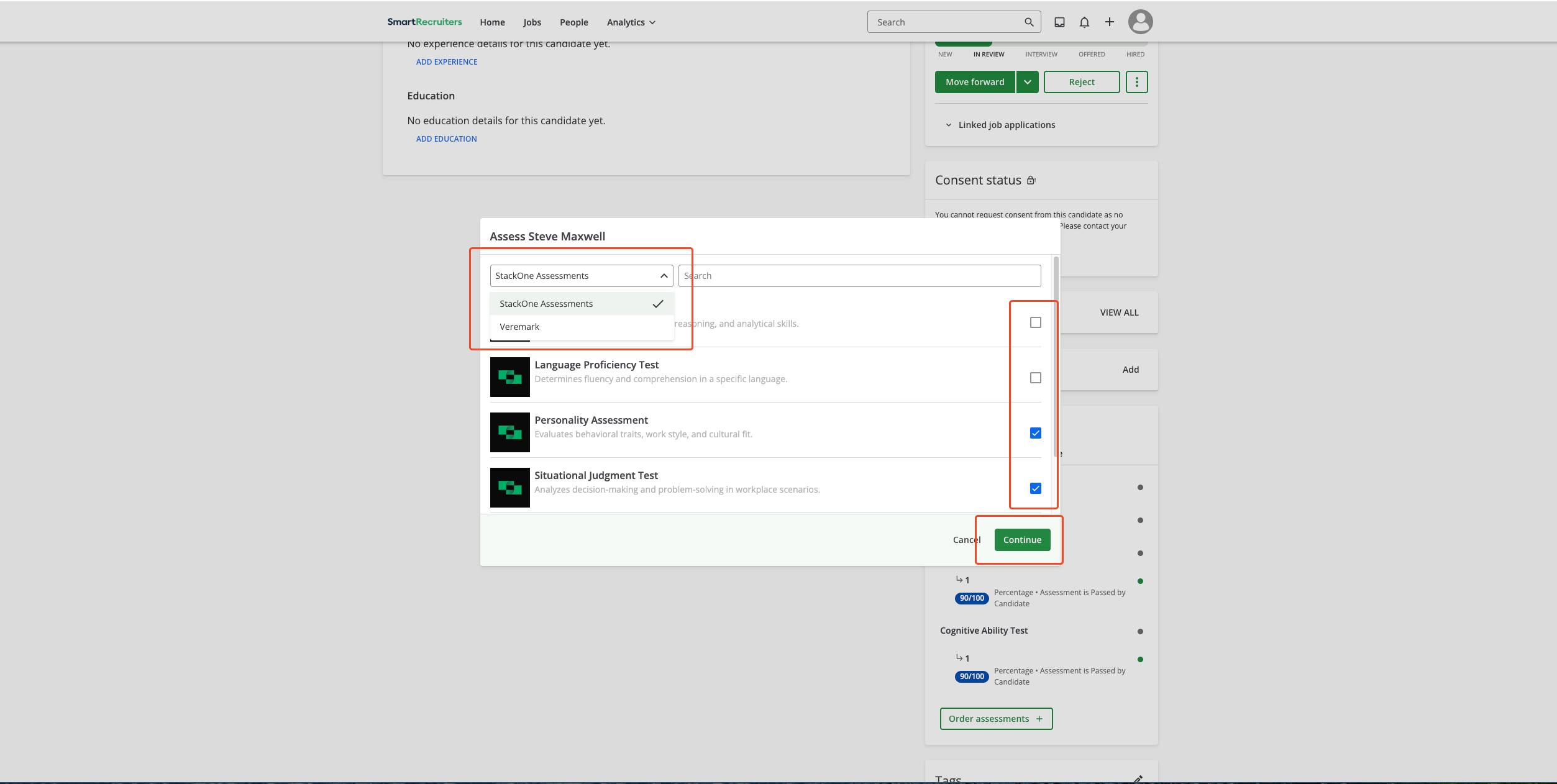 Package Selection Form