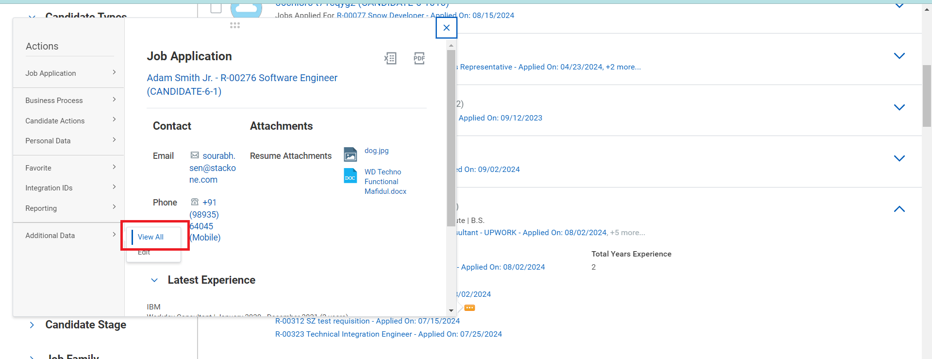 View All Additional Fields
