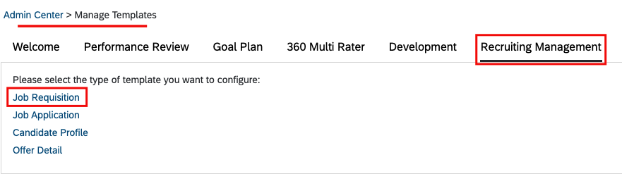 Search Manage Templates