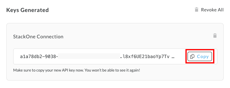 Copy your API Key